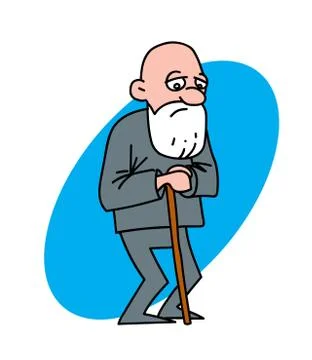 Disappointed old man Illustrazione stock