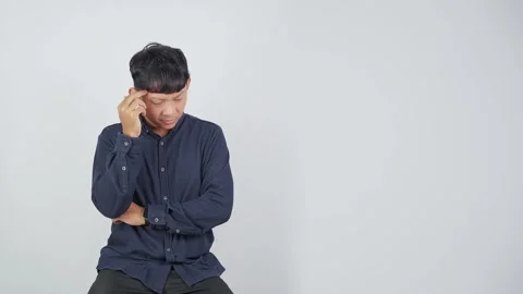 Disappointed Person Sighing With Frustrated Expression Stock Footage 344830657