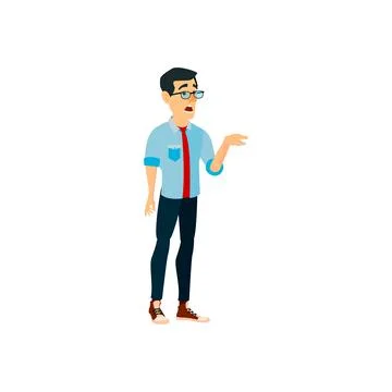 Disappointed smart man surprised at decision of boss cartoon vector Stock Illustration