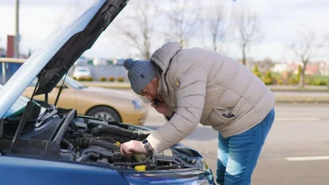 A Disappointing Breakdown A Driver's Emergency Stock Footage 234137487