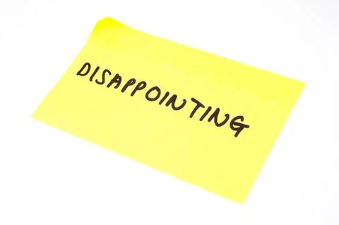 'Disappointing' written on a sticky note Stock Illustration