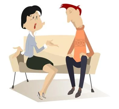 Disappointment between couples man and woman isolated Stock Illustration