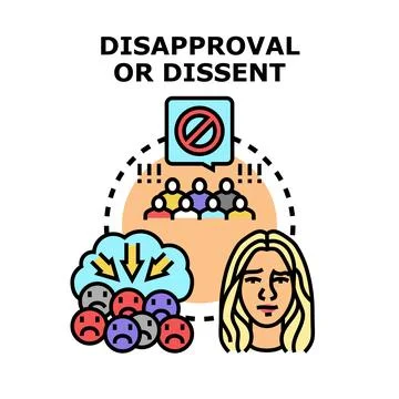 Disapproval and dissent concept representing opposition and negation Stock Illustration