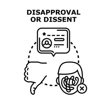 Disapproval or dissent concept with thumbs down and negative feedback Stock Illustration