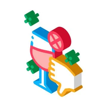Disapproval of wine isometric icon vector illustration Stock Illustration