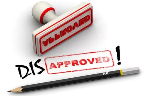 Disapproved! Corrected seal impression Ilustração Stock