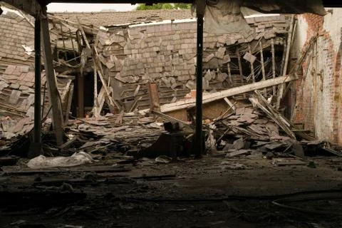 Disarray of a demolished building Stock Photos