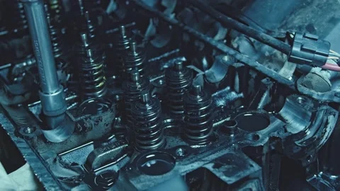 Disassemble the car engine at the factory. Stock Footage 154614638