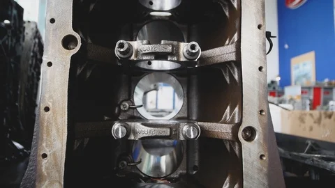 The disassembled car engine. close up 库存影片 94895651