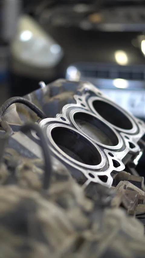 Disassembled car internal combustion engine Stock Footage 314794088