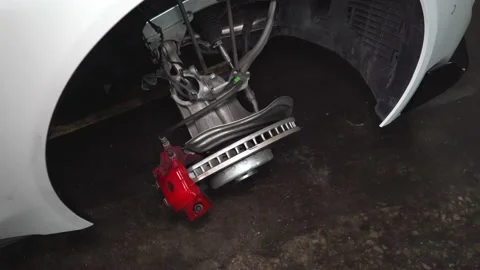 Disassembled car suspension Stock Footage 139746599