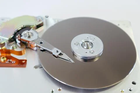 Disassembled computer hard drive. Data hard drive backup disc hdd disk restor Stock Photos
