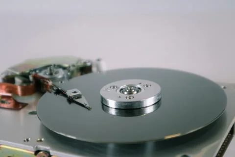 Disassembled computer hard drive. Data hard drive backup disc hdd disk restor Stock Photos