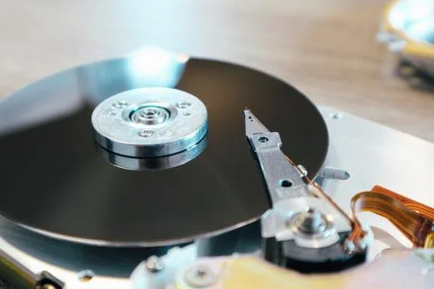 Disassembled computer hard drive. Data hard drive backup disc hdd disk restor Stock Photos