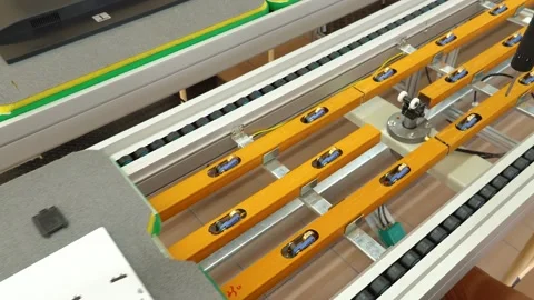 Disassembled computer moves on a conveer to install the processor Stock-Footage 159014875