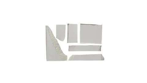 Disassembled concrete desk or table parts on clean surface Illustration