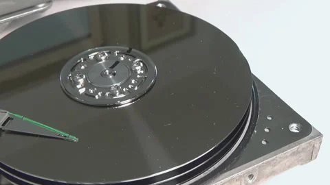 Disassembled Hard drive. The head of the hard disk. Stock-Footage 141498757