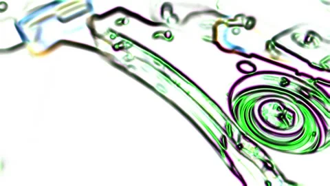 Disassembled HDD Outline Effect Close-up 库存影片 246465476