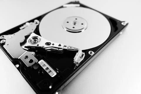 Disassembled HDD of a personal computer. Selective Focus Stock Photos
