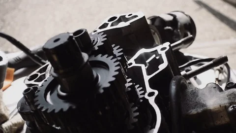 Disassembled motorcycle engine Stock Footage 95998133