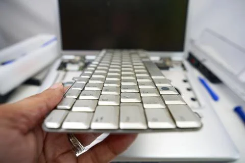 Disassembled notebook computer Stock Photos