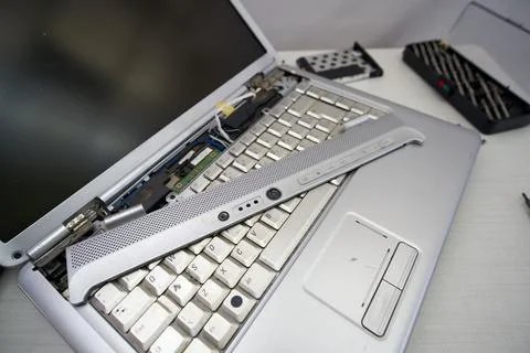 Disassembled notebook computer Stock Photos