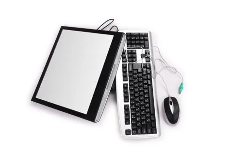 Disassembled personal computer isolated on the white Foto stock