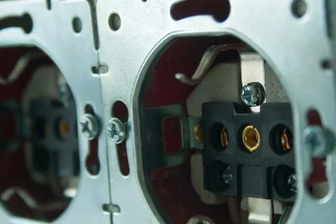 Disassembled power socket Stock Photos