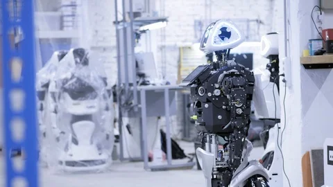 Disassembled robot in production. The ro... | Stock Video | Pond5