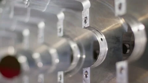 Disassembled, washed engine. Stands with the cylinder block down. Video stock 233497136