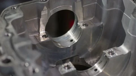 Disassembled, washed engine. Stands with the cylinder block down. Video stock 233771391