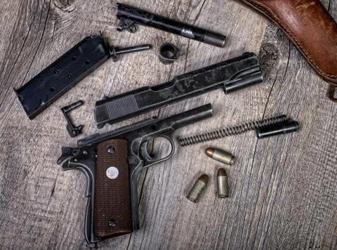 Disassembled weapon Stock-Fotos