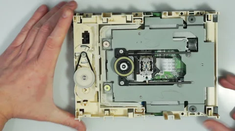 Disassembling cd-rom optical drive 02 Stock Footage 59862309