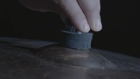 Disassembling a drum set Stock Footage 96569687