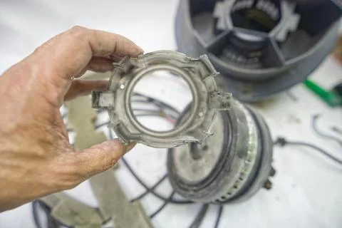 Disassembling a Household Vacuum Cleaner Foto stock