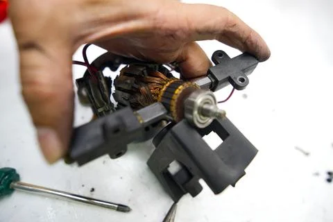 Disassembling a Household Vacuum Cleaner Foto stock