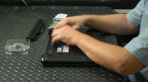 Disassembling a laptop, time lapse Stock Footage 54911370