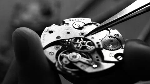 Disassembling a mechanical watch, repair Stock Footage 255023653