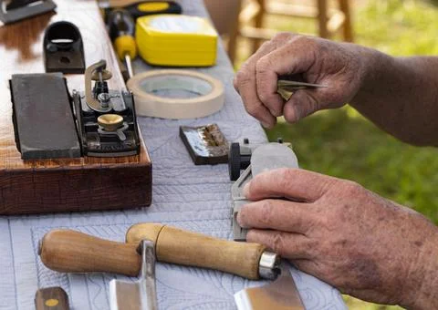 Disassembling a Wood Plane Stock Photos