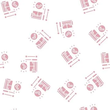 Disassembly and assembly of sofa glyph seamless pattern 스톡 일러스트