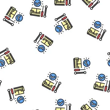 Disassembly and assembly of sofa vector seamless pattern 스톡 일러스트