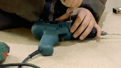 Disassembly of electric drills Stock Footage 86160929