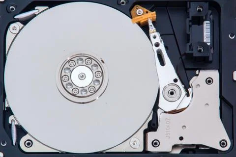 Disassembly hard drive disk and components Stock Photos