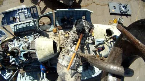 Disassembly of helicopter 2 Video stock 11150227