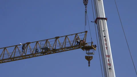 Disassembly of hook block of a tower crane Stock Footage 145793341