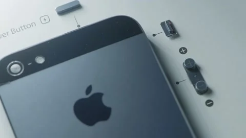 Disassembly of iPhone 5s.Action. The phone model of which is disassembled for Stock Footage 171243727