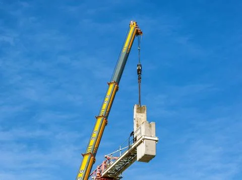 Disassembly of a tower crane Foto stock