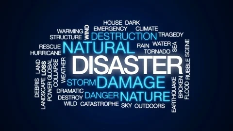 Disaster animated word cloud, text desig... | Stock Video | Pond5