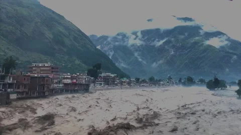Disaster cloud burst in Himalayas. Stock Footage 281310825
