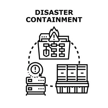 Disaster containment plan protecting data and systems イラスト素材